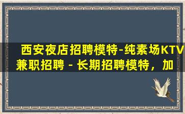 西安夜店招聘模特-纯素场KTV兼职招聘 - 长期招聘模特，加